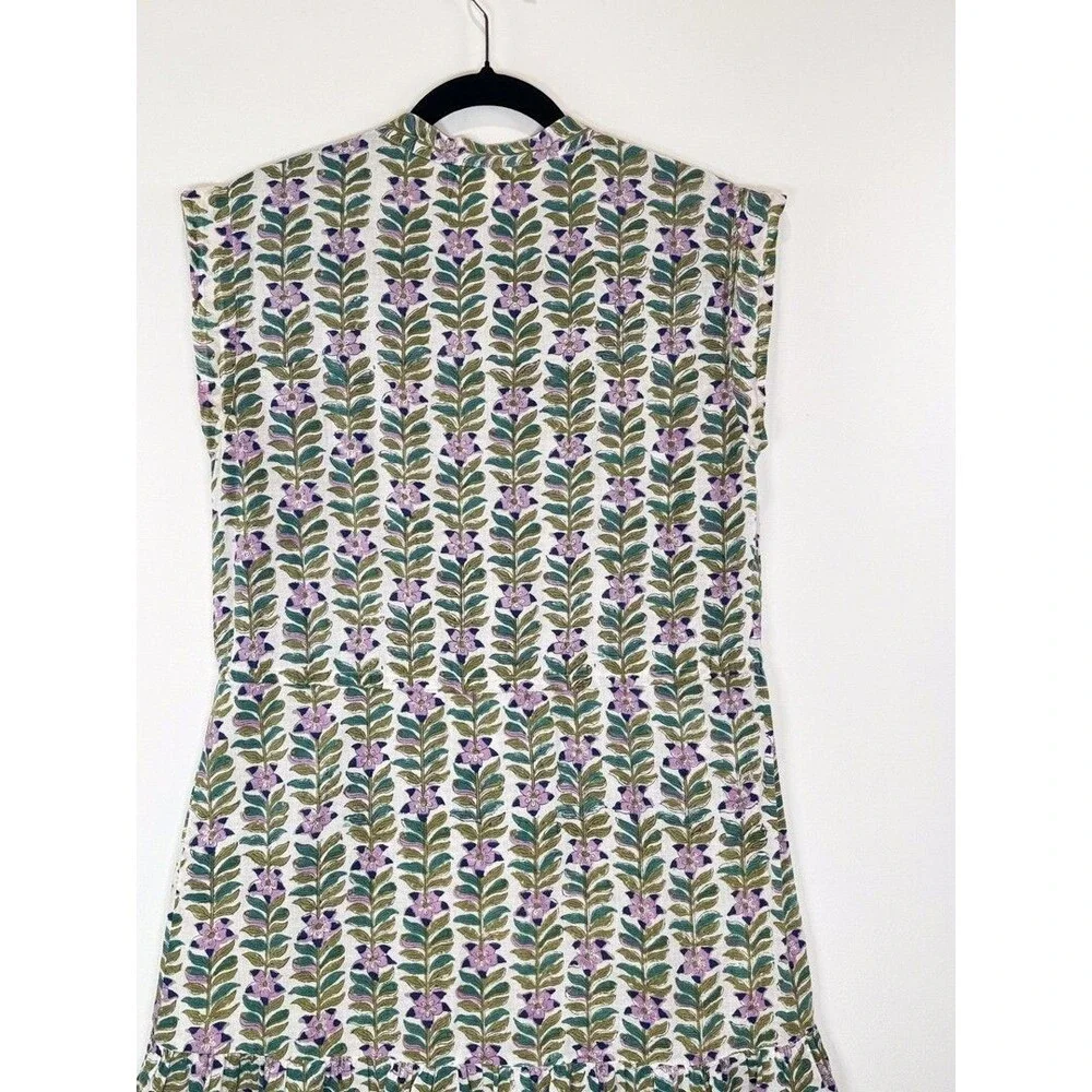 Perry Walker Womens Dress Green Floral Mini Cap Sleeve A Line Boho 1 US Small - Picture 7 of 11